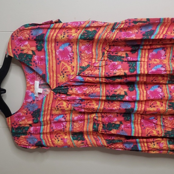 Chelsea & Violet Orange Floral Print Dress Large - Picture 4 of 6